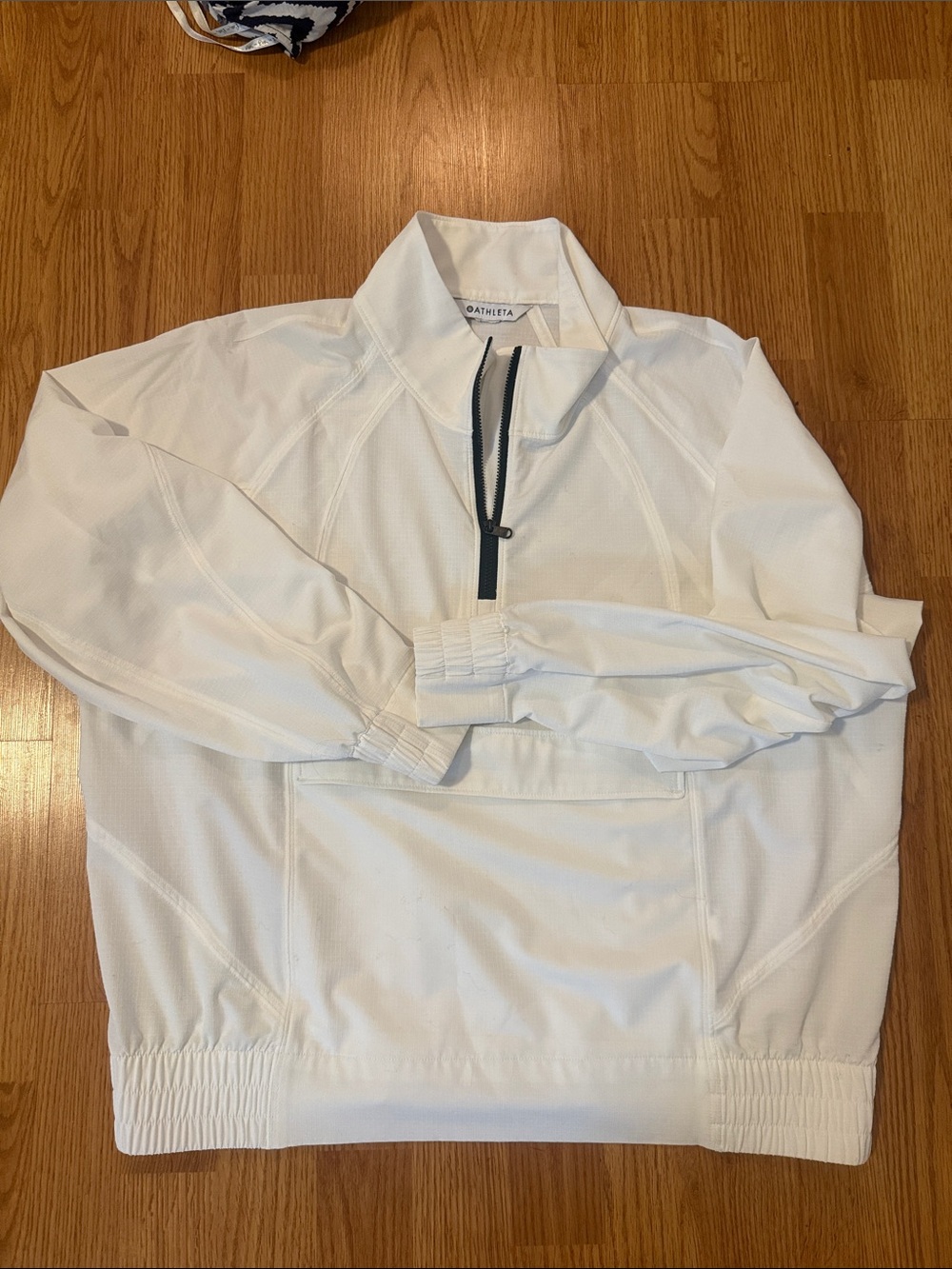 Athleta White Quarter-Zip Windshirt